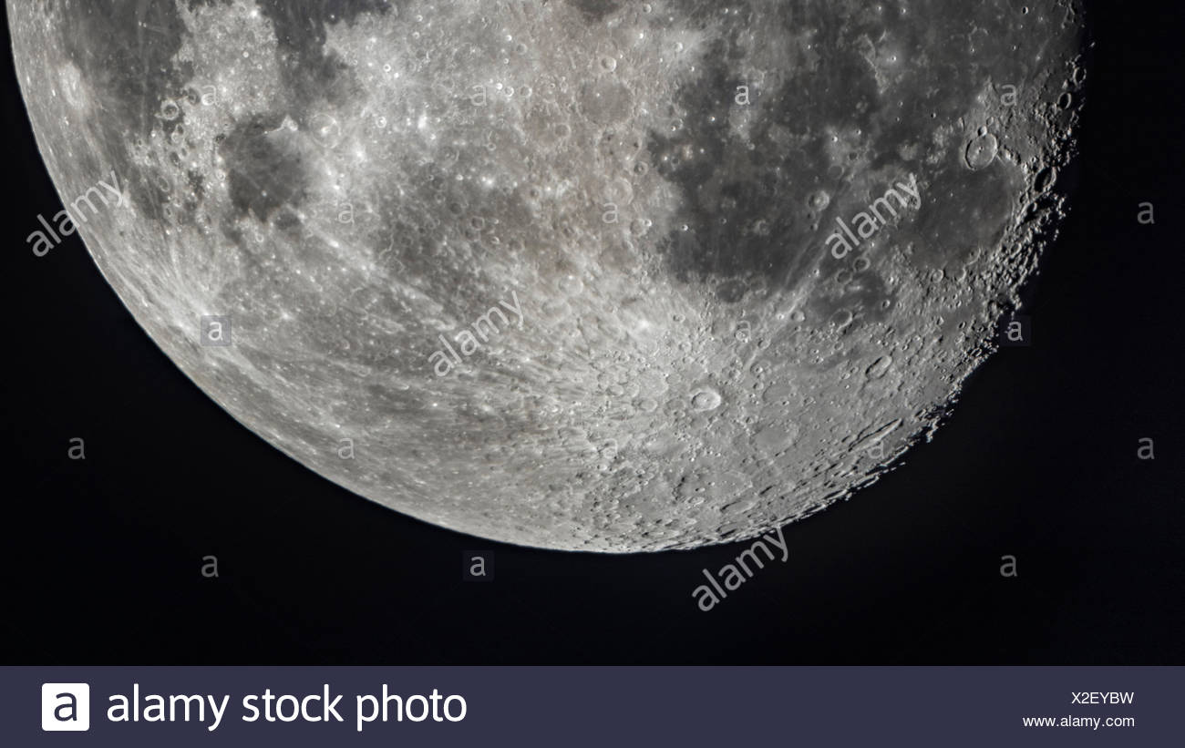 Telescopic image of the moon with Tycho crater Stock Photo ...