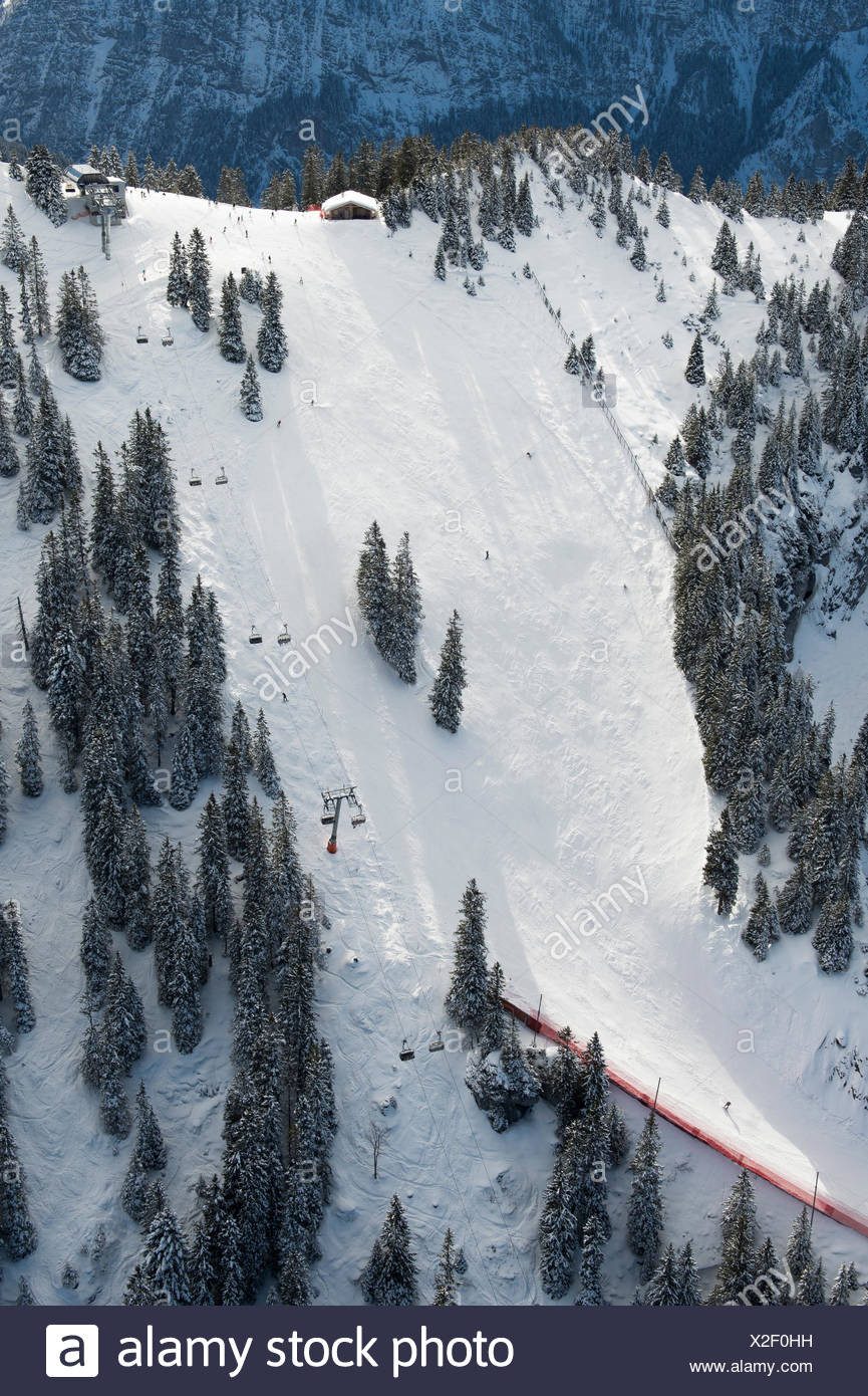 Garmisch-Partenkirchen, Kreuzjoch, Kandahar-Express, start slope ...