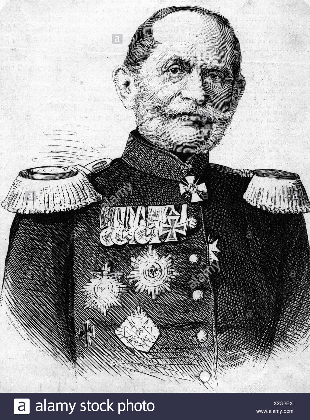 Rheinbaben, Albert Baron von, 1813 - 1.11.1880, Prussian general, portrait,...