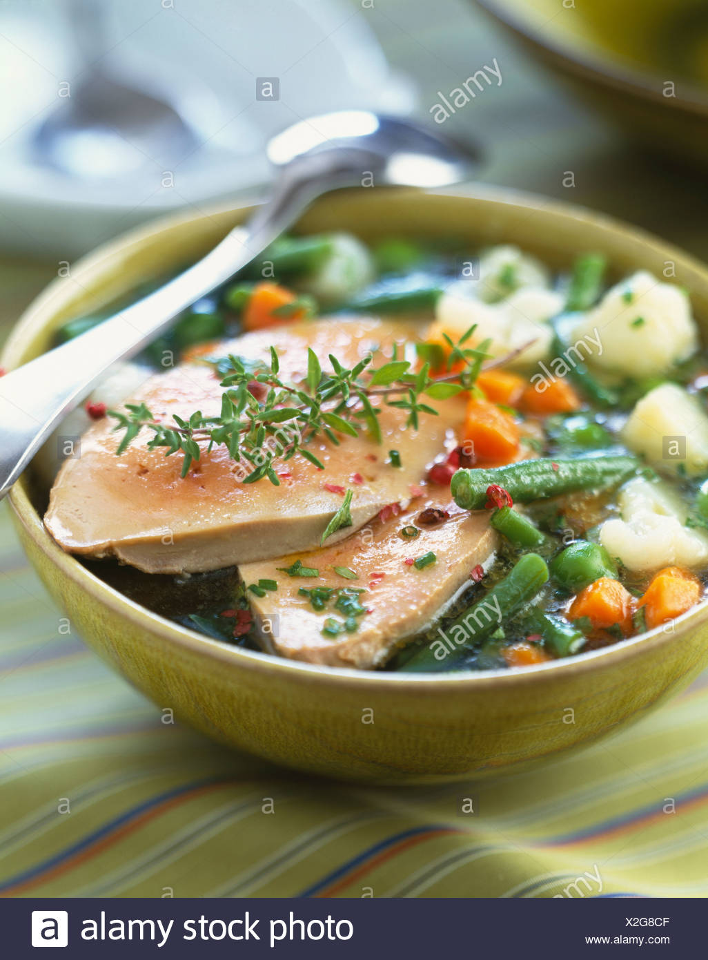 Foie Gras Pot Au Feu With Vegetables Stock Photo Alamy