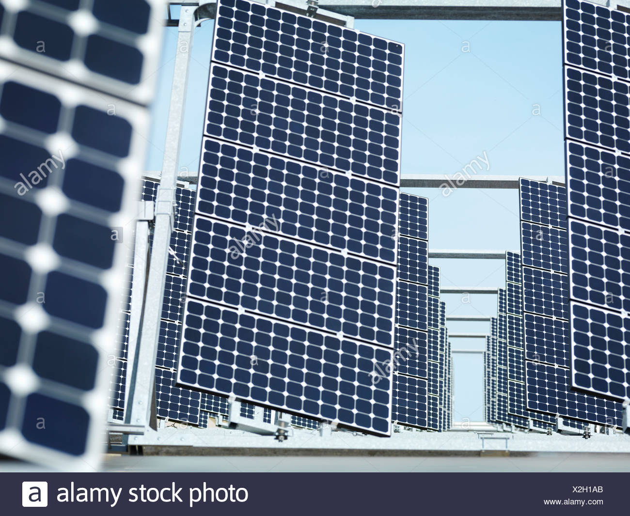 Solar power station front panels Stock Photo