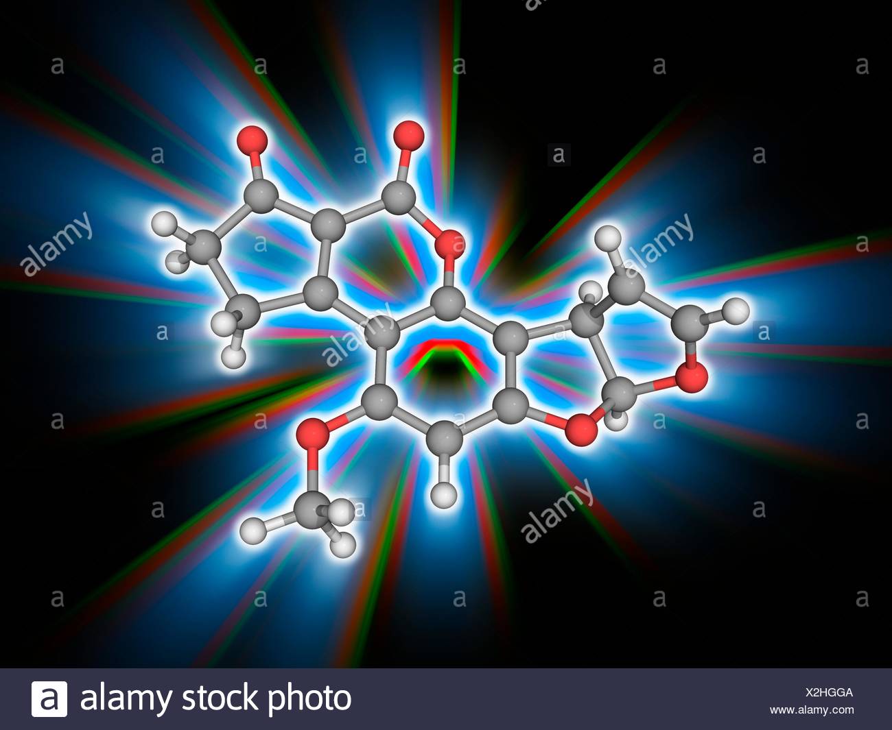 Aflatoxin B1 Molecular Model Of The Mycotoxin Aflatoxin B1 C17 H12 O6 Produced By The Fungus Aspergillus Flavus This Chemical Is Extremely Carcinogenic Cancer Causing Atoms Are Represented As Spheres And Are Colour Coded Carbon Grey