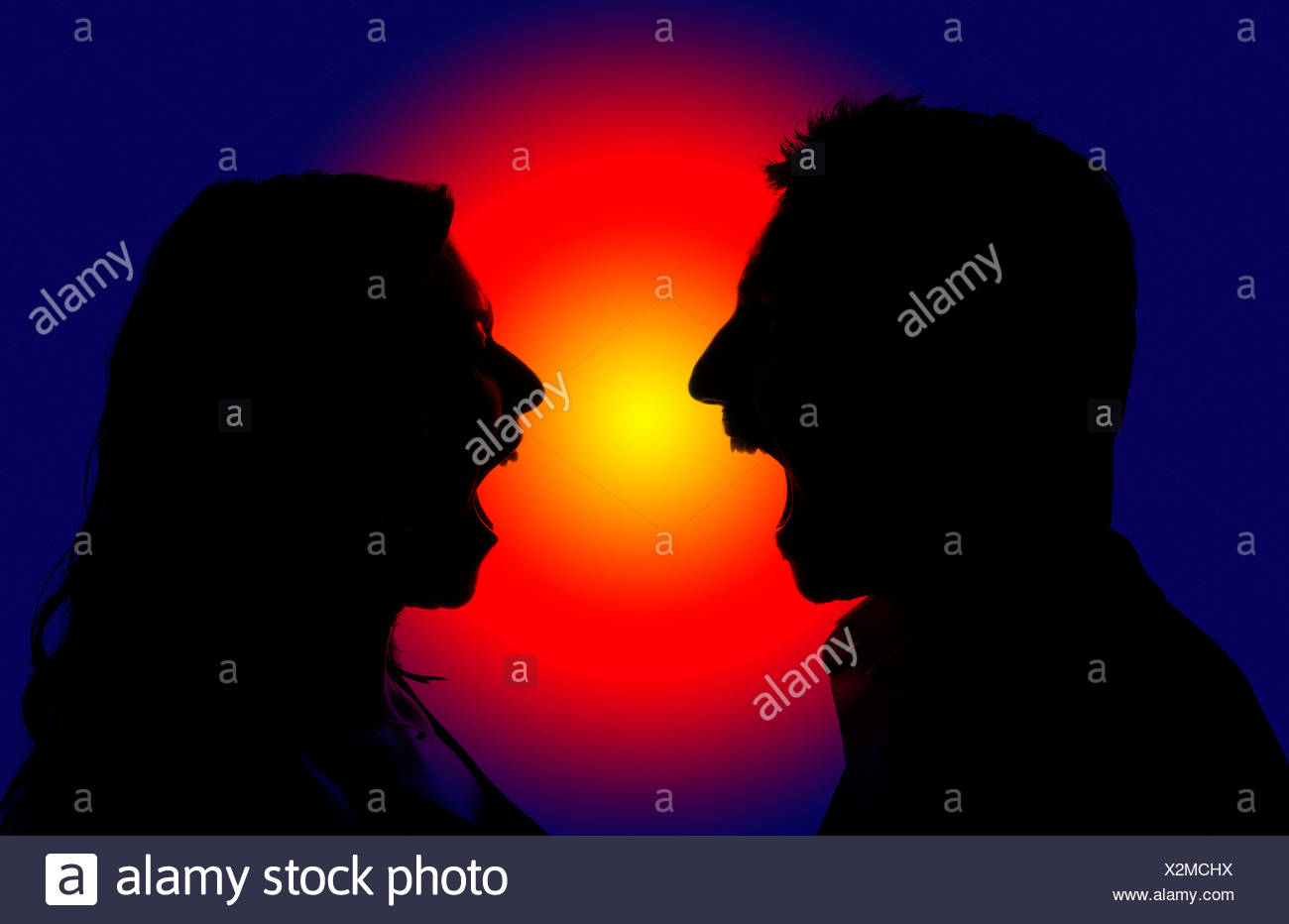 Couple Divorce Silhouette Stock Photos & Couple Divorce Silhouette ...