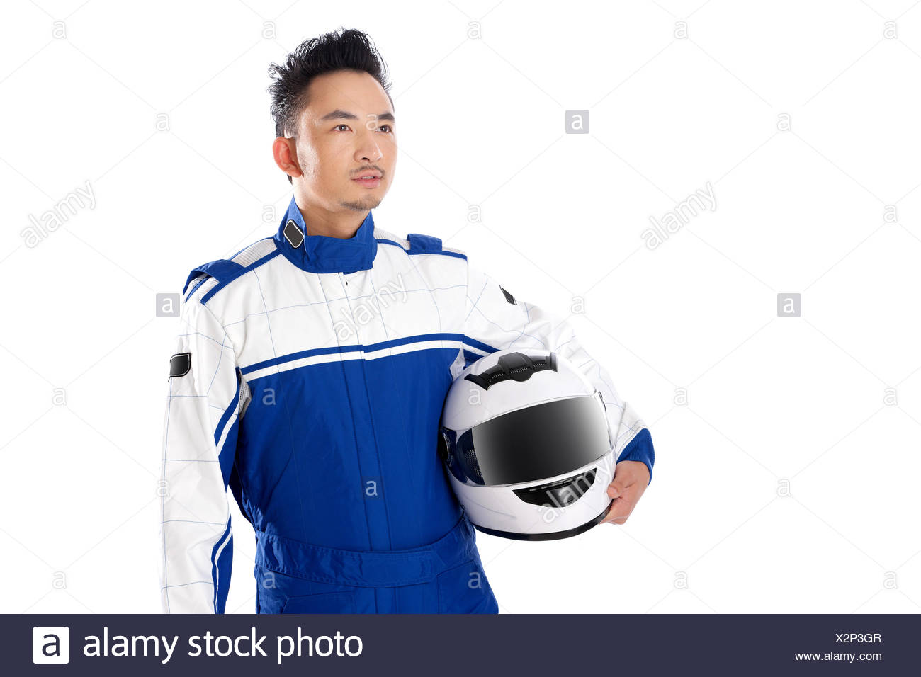 Race Car Driver Holding Helmet Stock Photos & Race Car Driver Holding