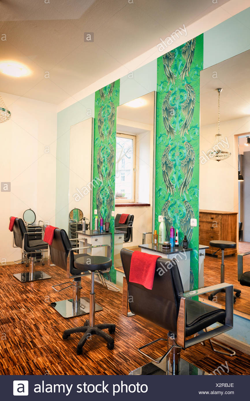 Hairdresser Chair Hair Salon Mirror Hairdressing Stock Photo