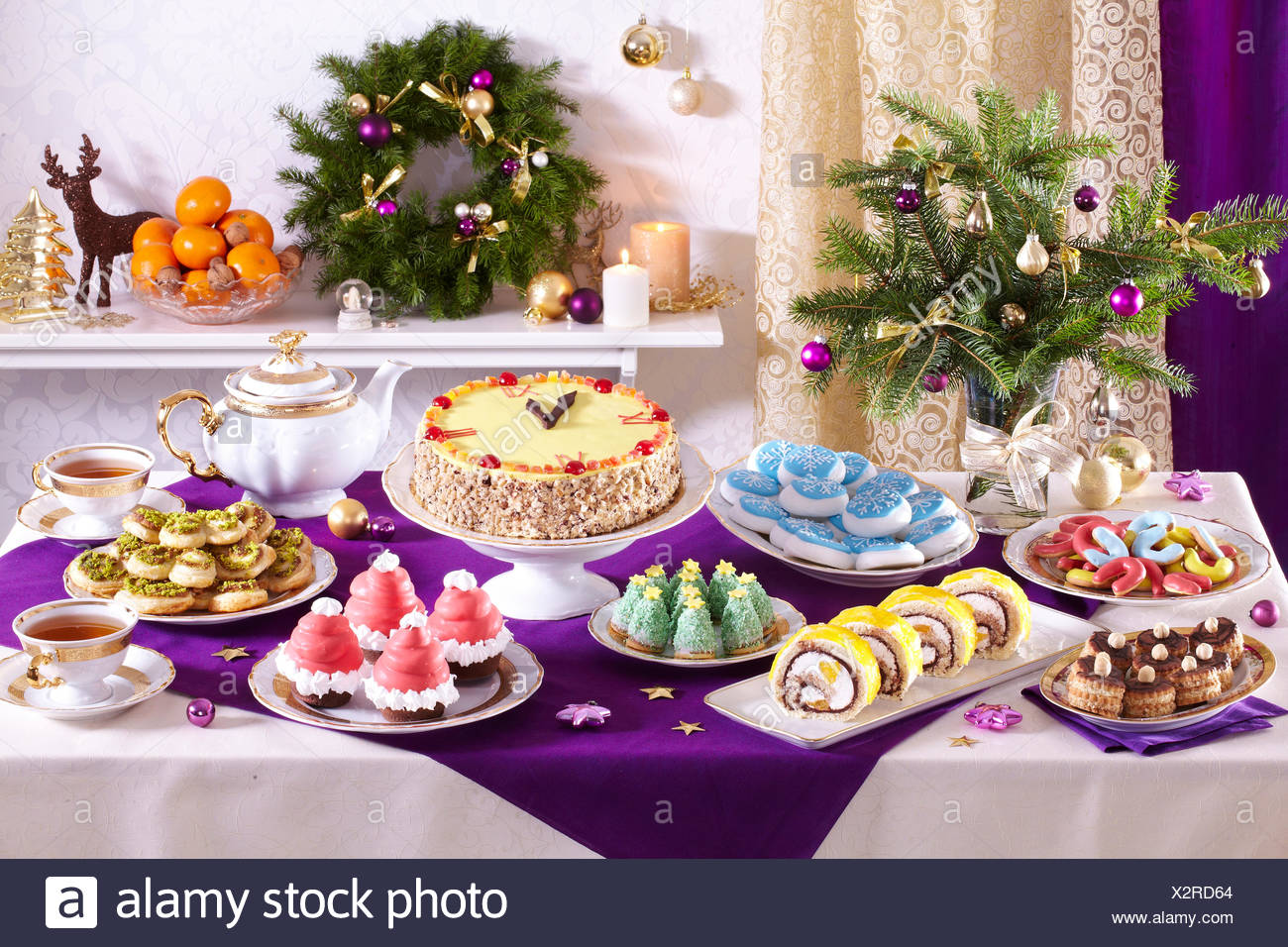 Russian Tea Christmas Table Stock Photos Russian Tea Christmas