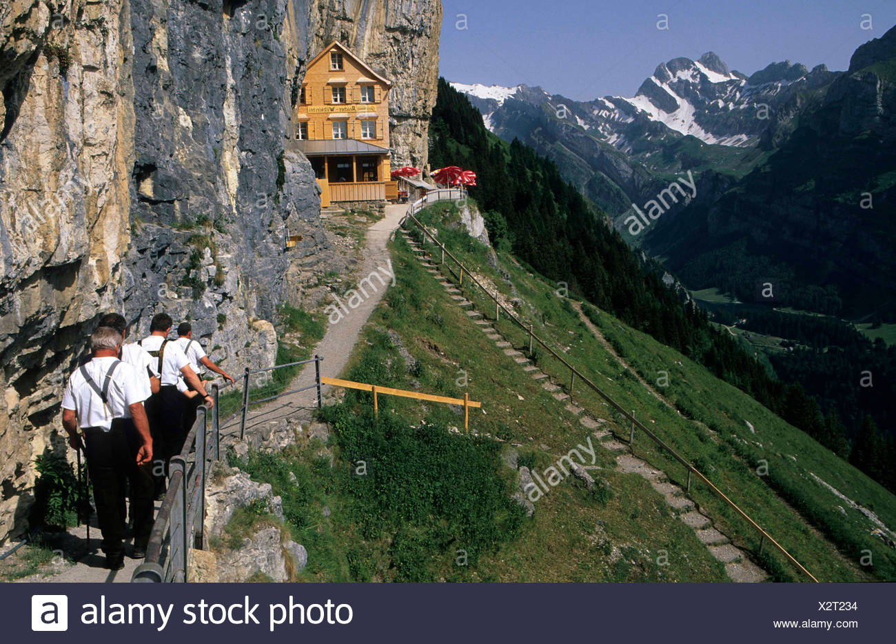 Aescher Mountain Restaurant iSwitzerlandi Stock Photos 