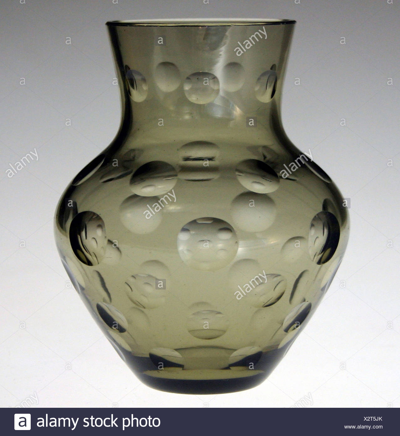 Fine Arts Glass Vases Smoked Vase Made By Bulbous Grey Glass