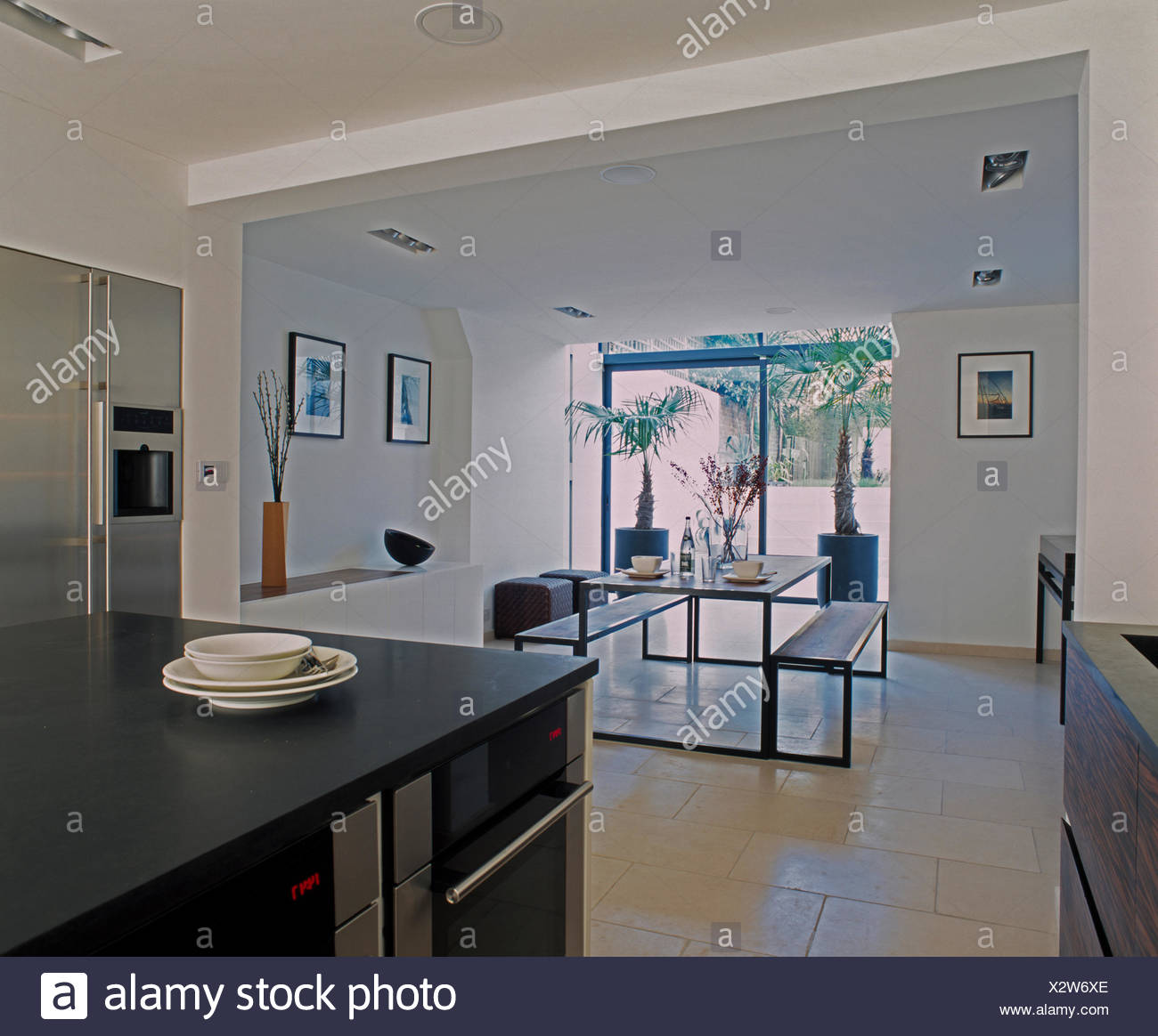 Dining Room Table Ceramic Floor High Resolution Stock Photography and