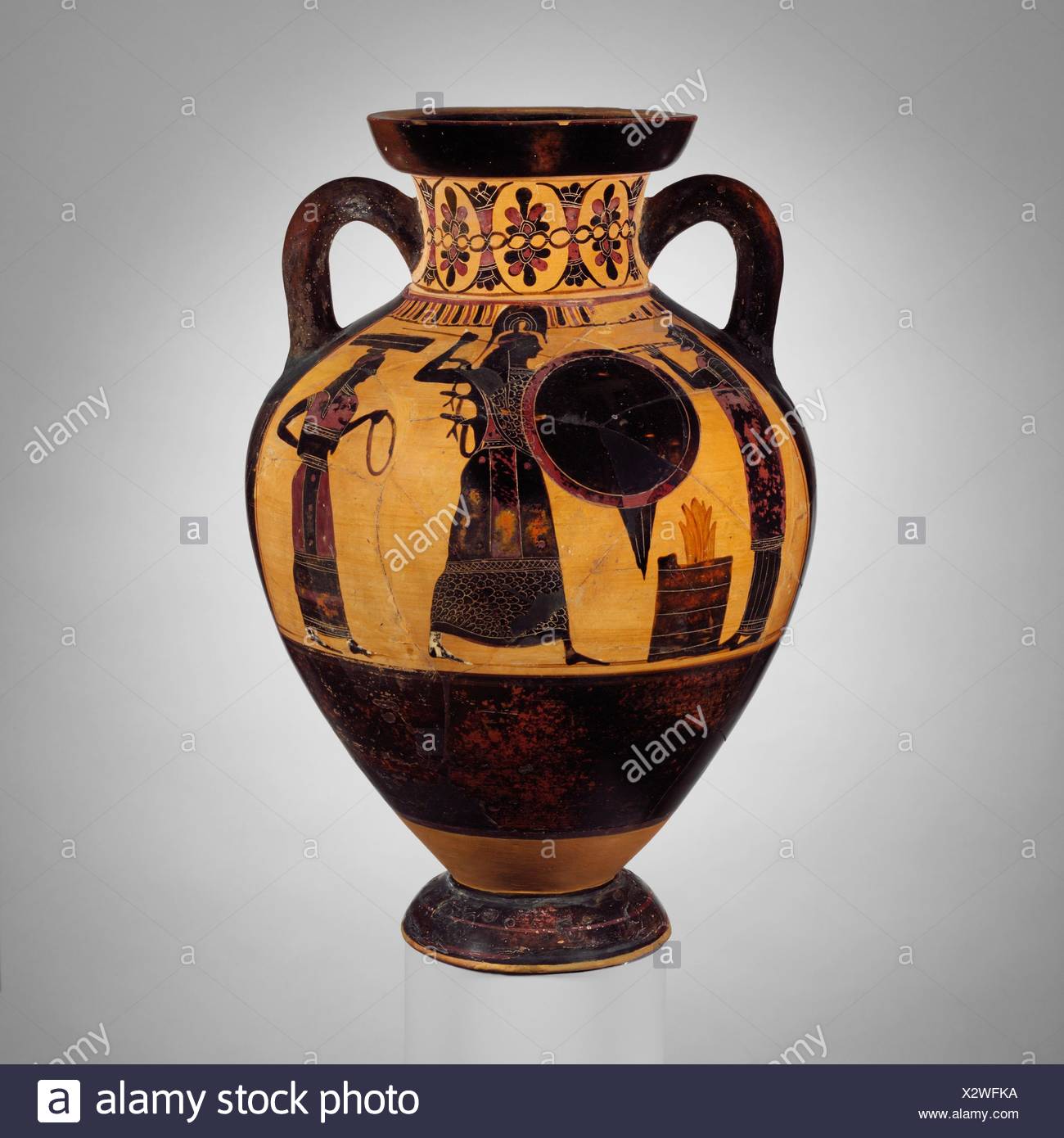 Terracotta Neck Amphora Of Panathenaic Shape Jar Attributed To