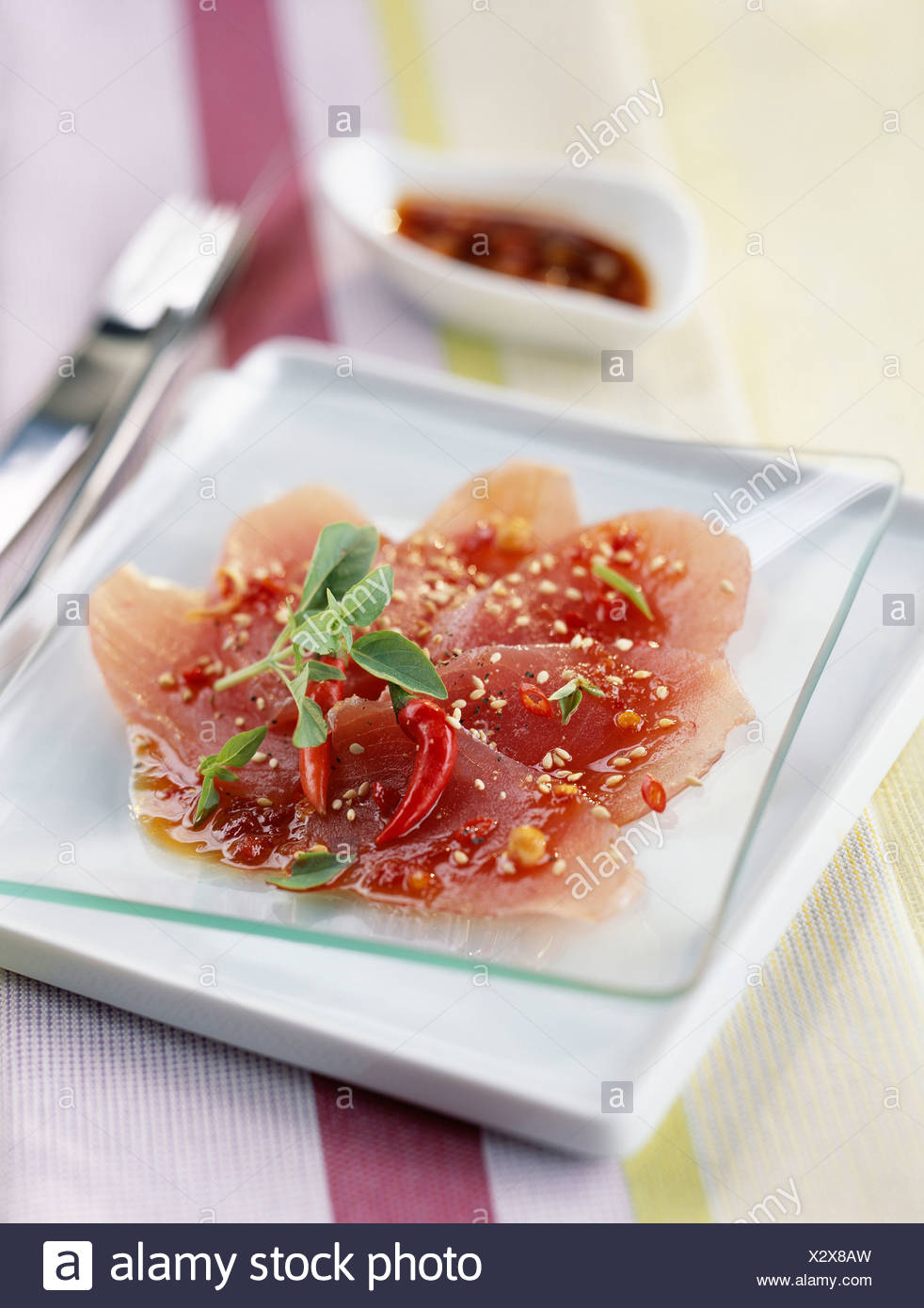 Raw Tuna Carpaccio Stock Photos & Raw Tuna Carpaccio Stock Images Alamy