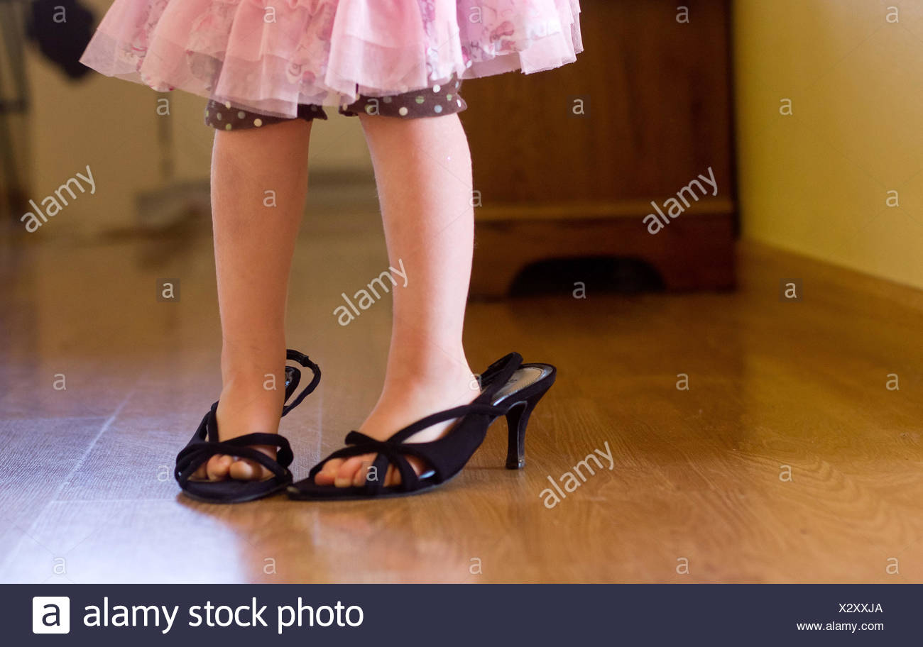 ladies wearing high heel shoes