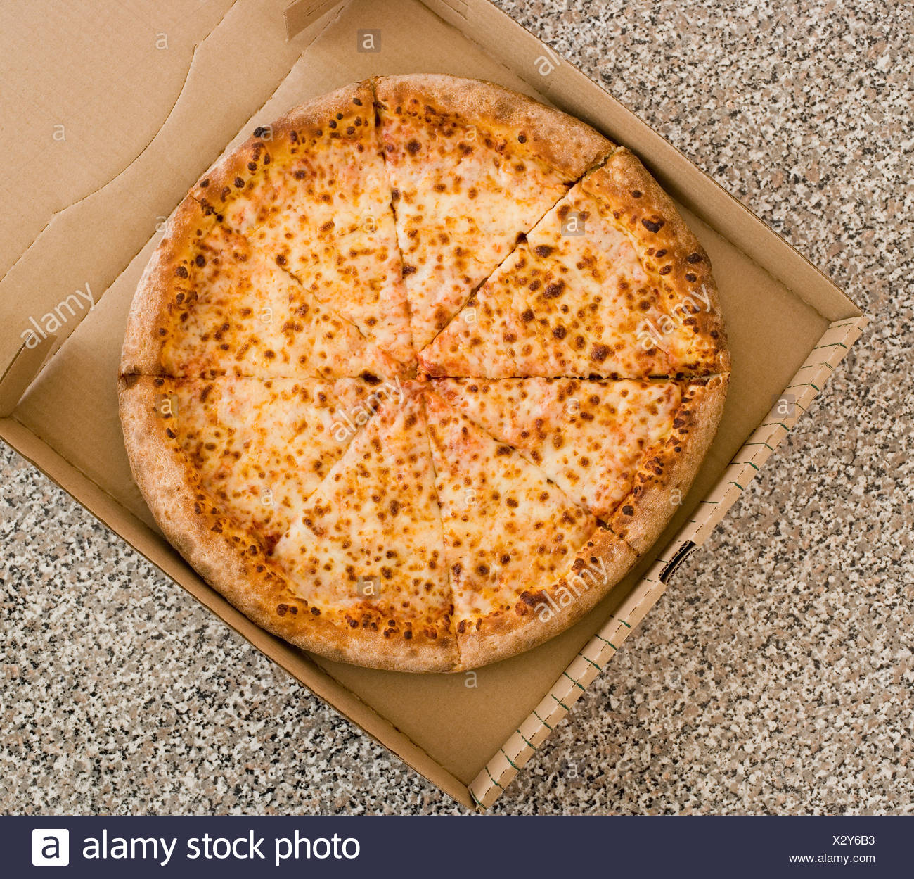 Download High Angle View Of Pizza In Box Stock Photo Alamy Yellowimages Mockups