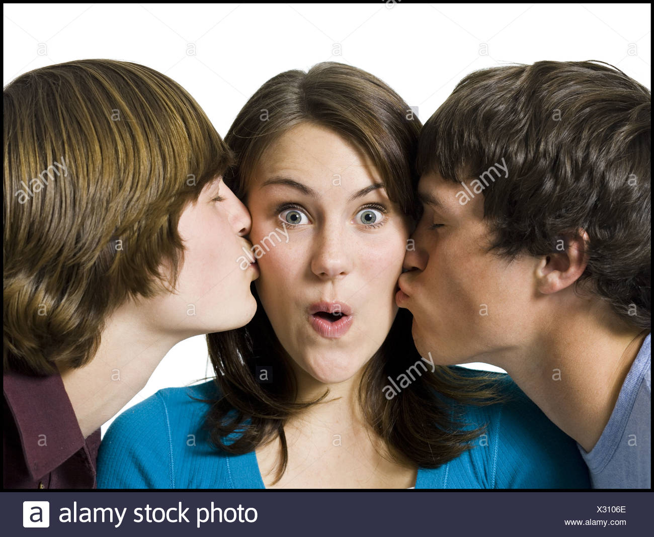 girls Two kissing teenage