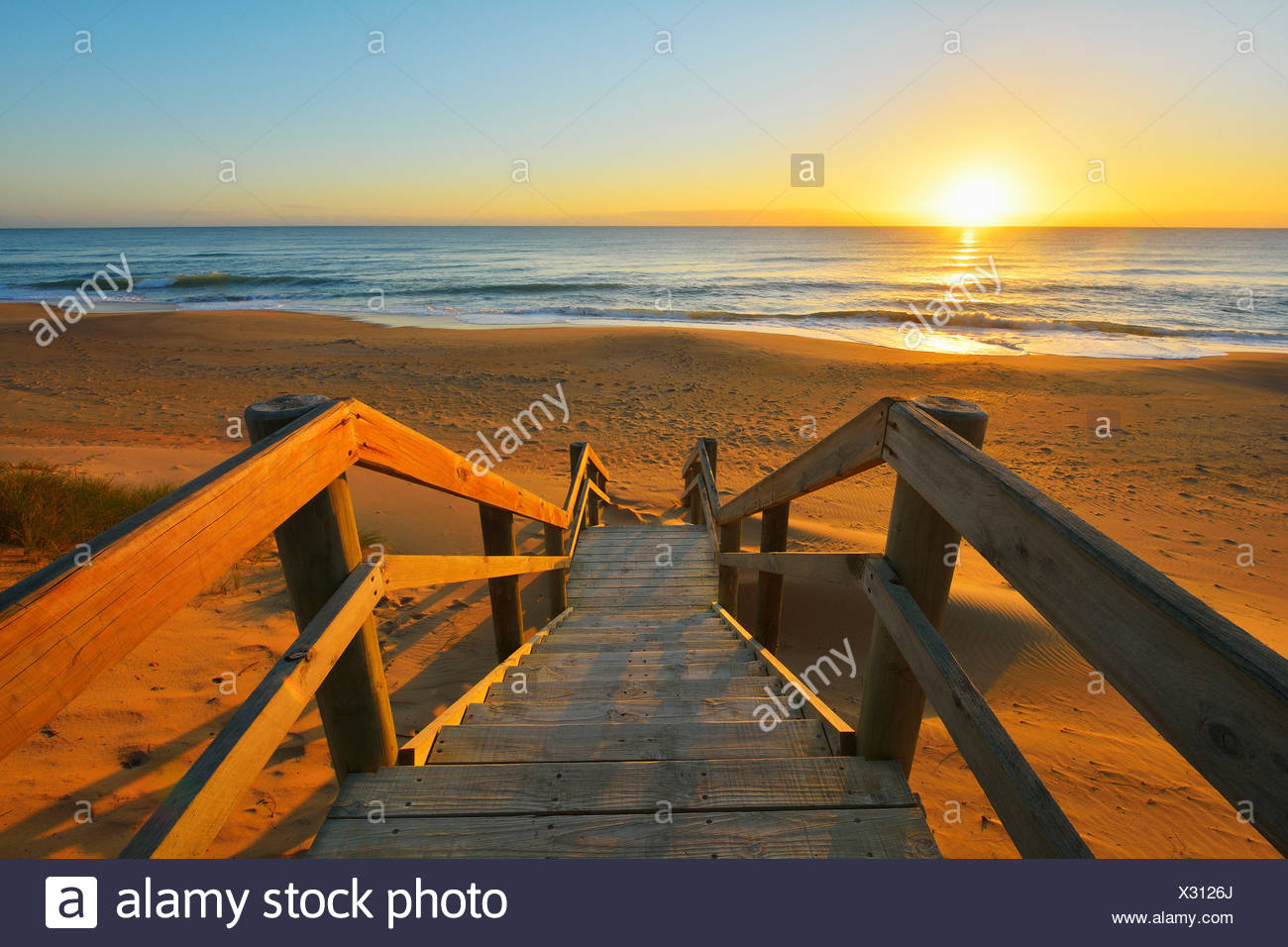 Wooden Staircase To The Beach At Sunrise Paradise Beach
