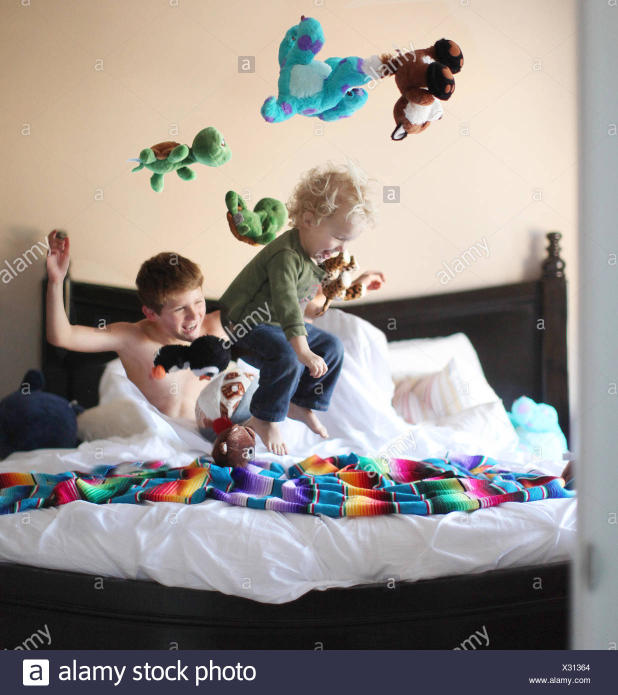 Child Jumping Bed High Resolution Stock Photography and Images Alamy