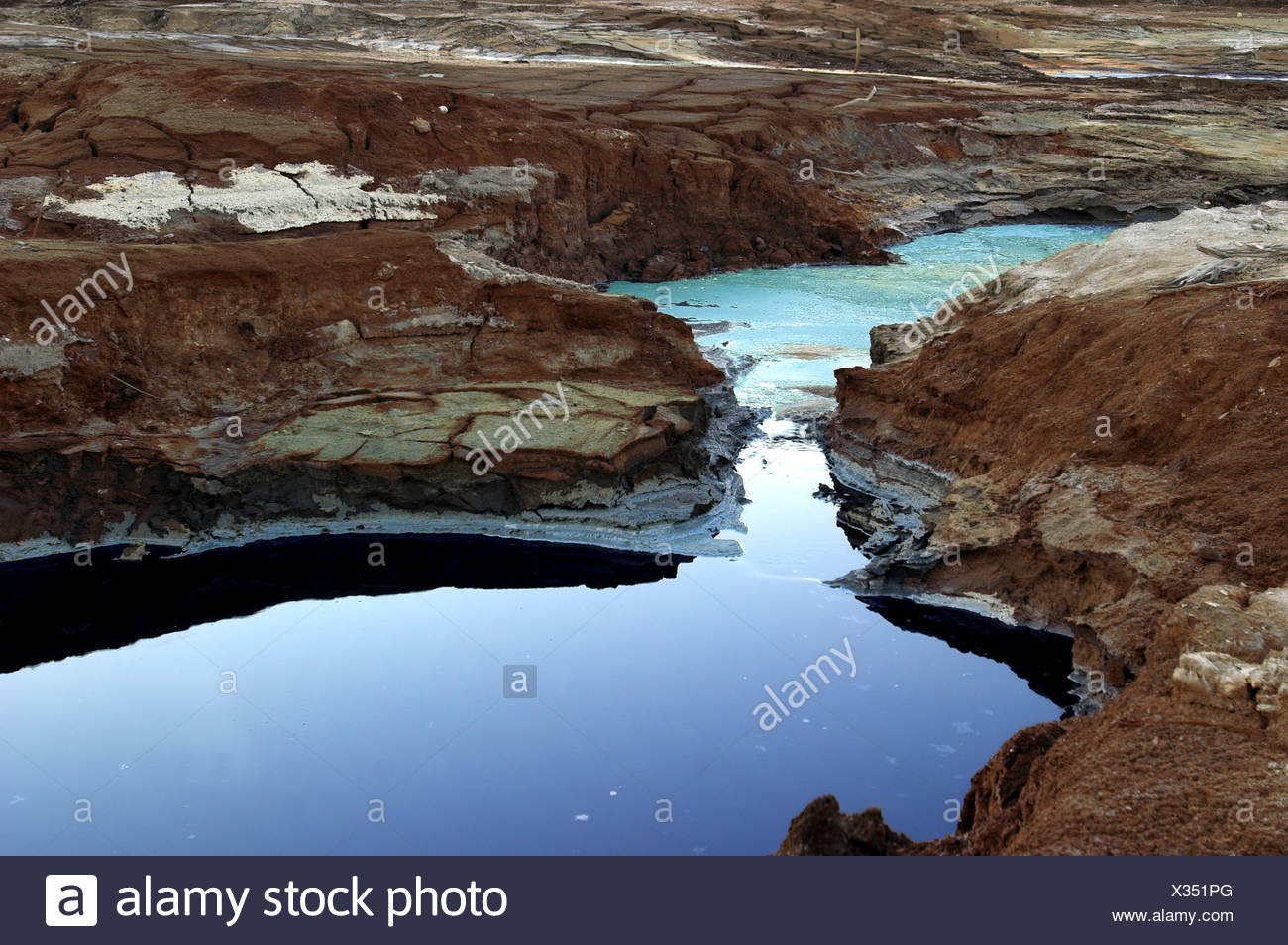 Water Pools In Sink Holes On The Shore Of The Dead Sea
