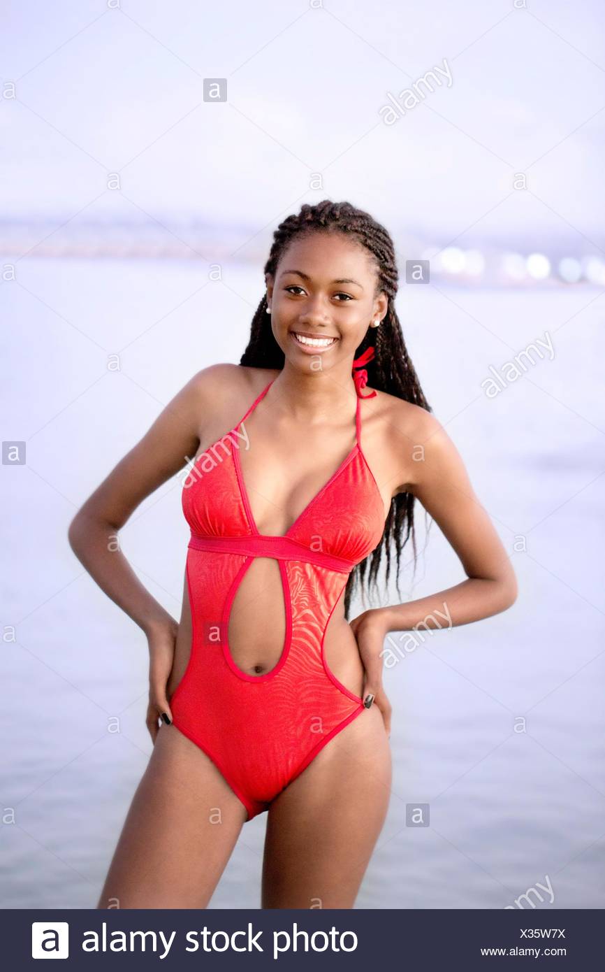 young girl in swimwear
