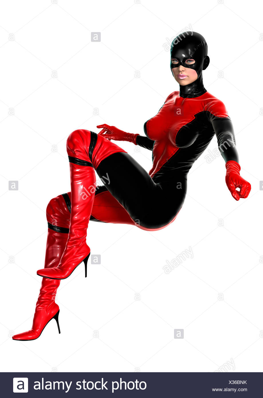 3d Rendering Female Superhero On White Stock Photo 277350799 Alamy