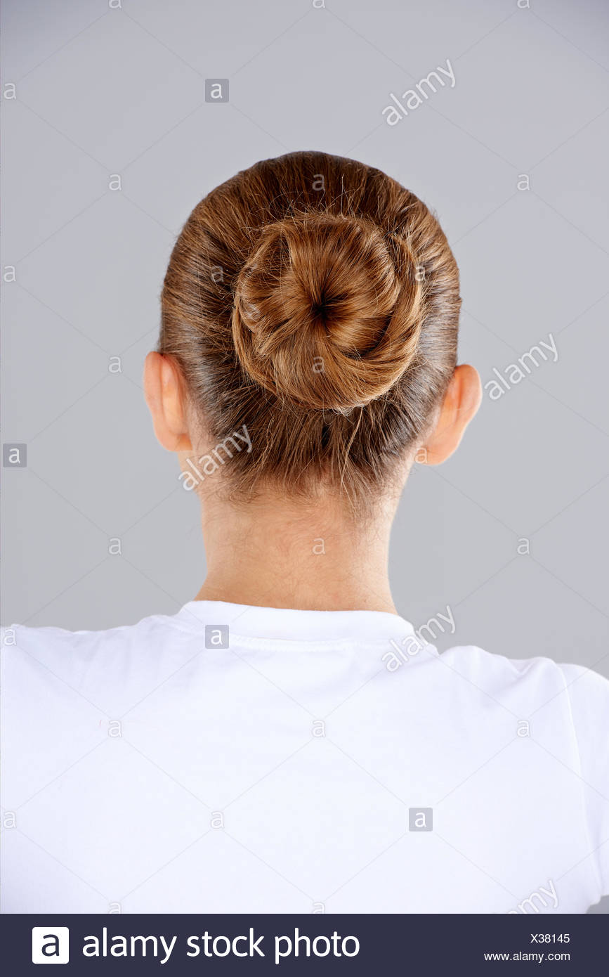 Brunette Hair In A Neat Bun Stock Photo 277386373 Alamy