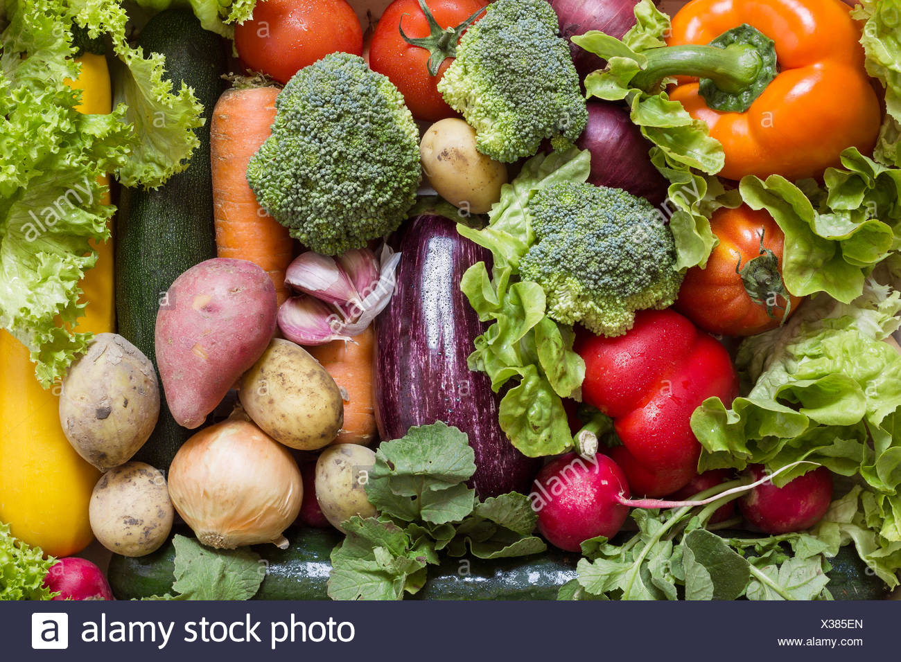Various Vegetables With Fresh Greens As A Healthy Life Style Stock Photo Alamy