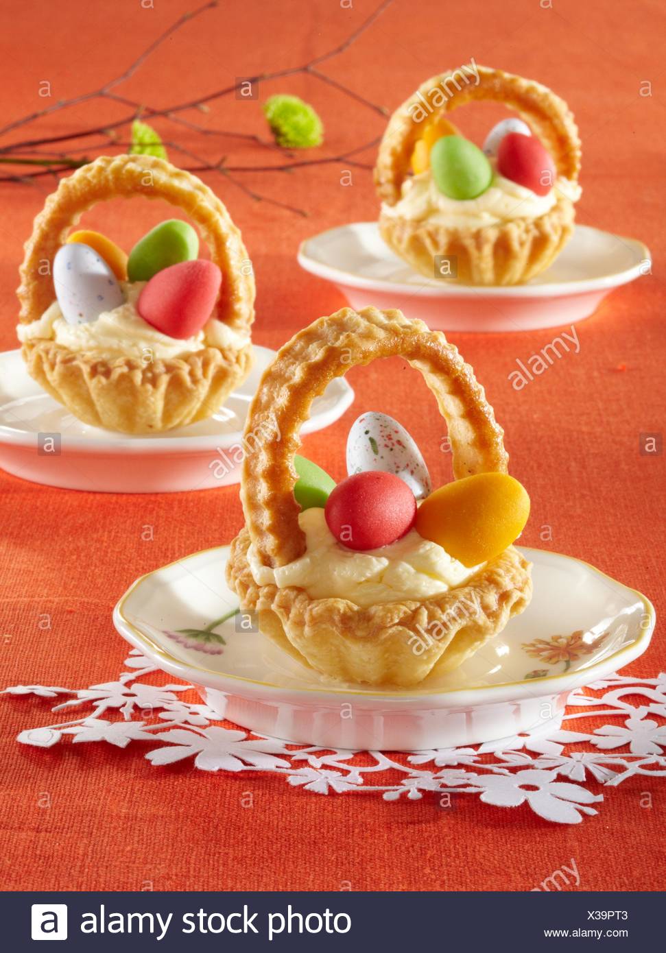 Easter Puff Pastry Baskets Stock Photo - Alamy
