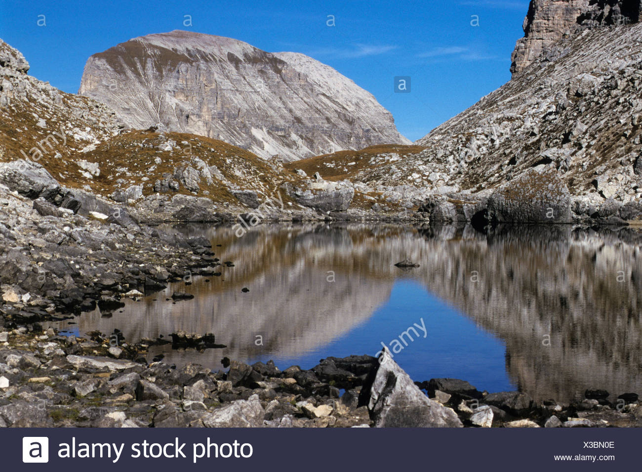 Mountain Lake Val Gardena Bolzano Bozen Italy Europe Stock