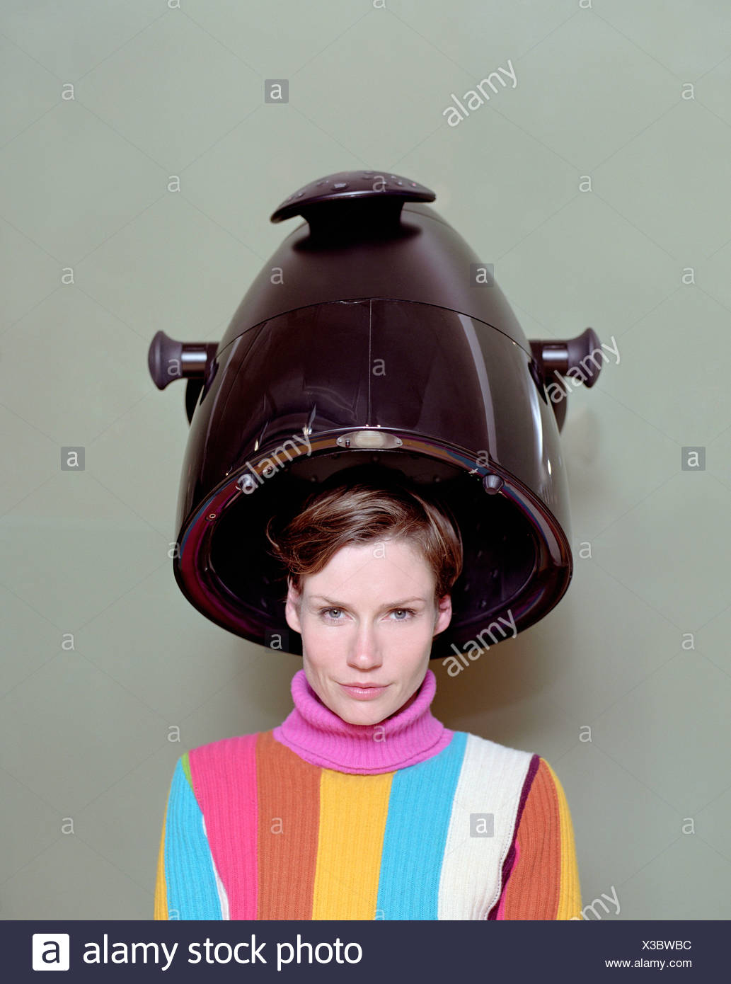 Woman Under Hair Dryer Stock Photos & Woman Under Hair Dryer Stock