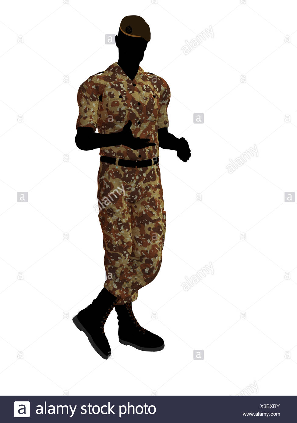 Soldier Silhouette Beret High Resolution Stock Photography and Images ...