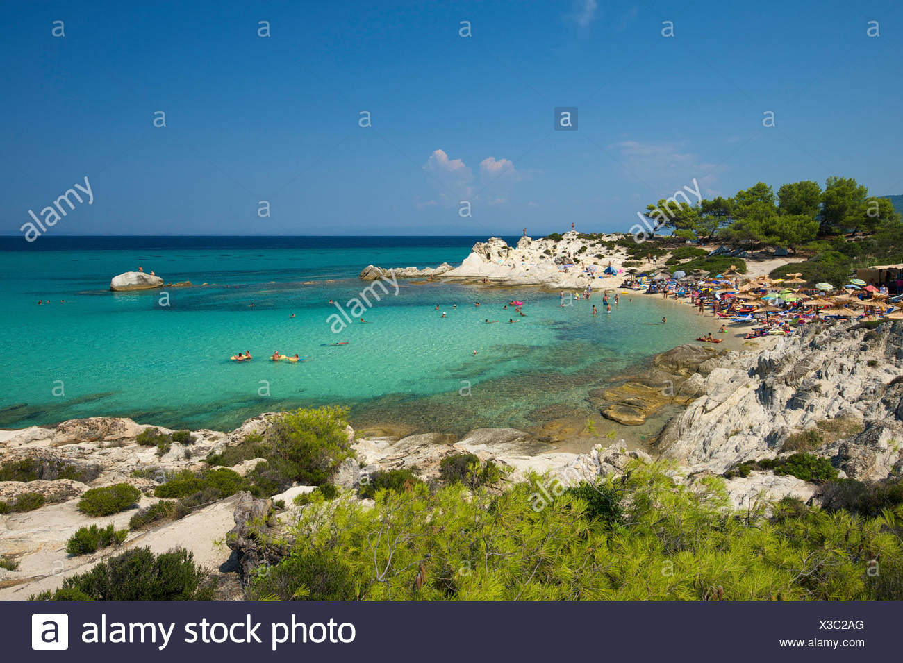 Beach, Portokali Beach, Kavourotypes, Sithonia, Halkidiki, Greece, Europe Stock Photo