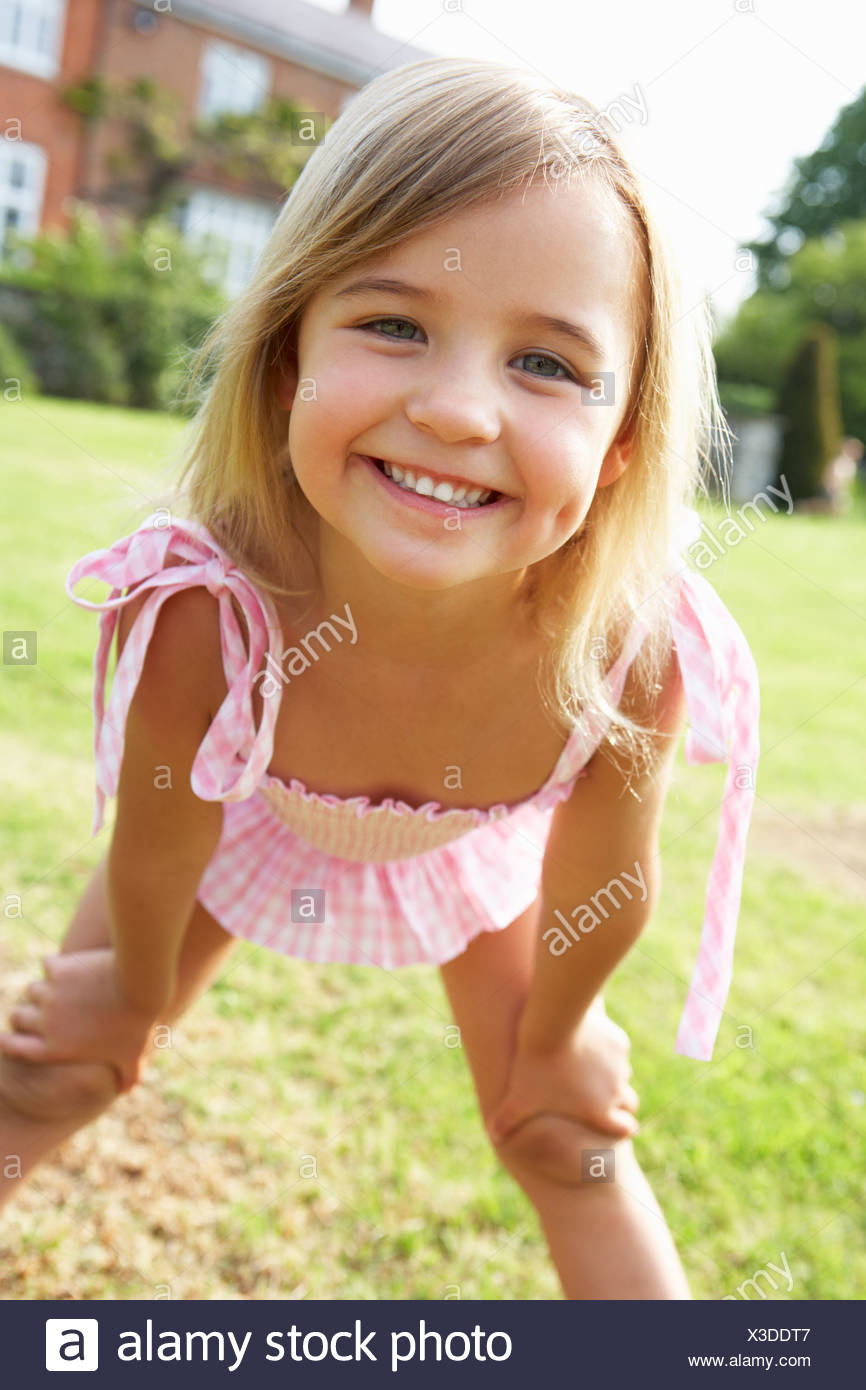 young girls in swimming costumes