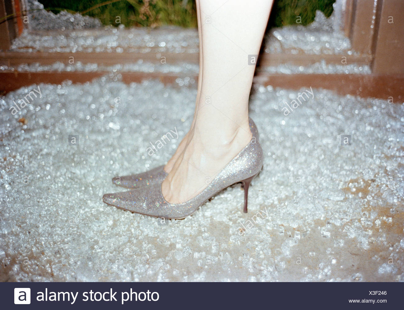 glass stilettos