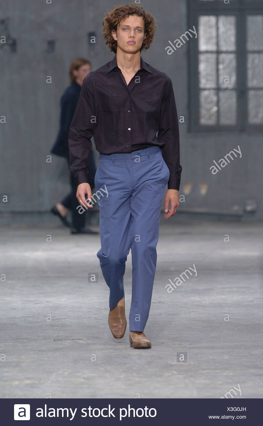 black shirt with blue trousers