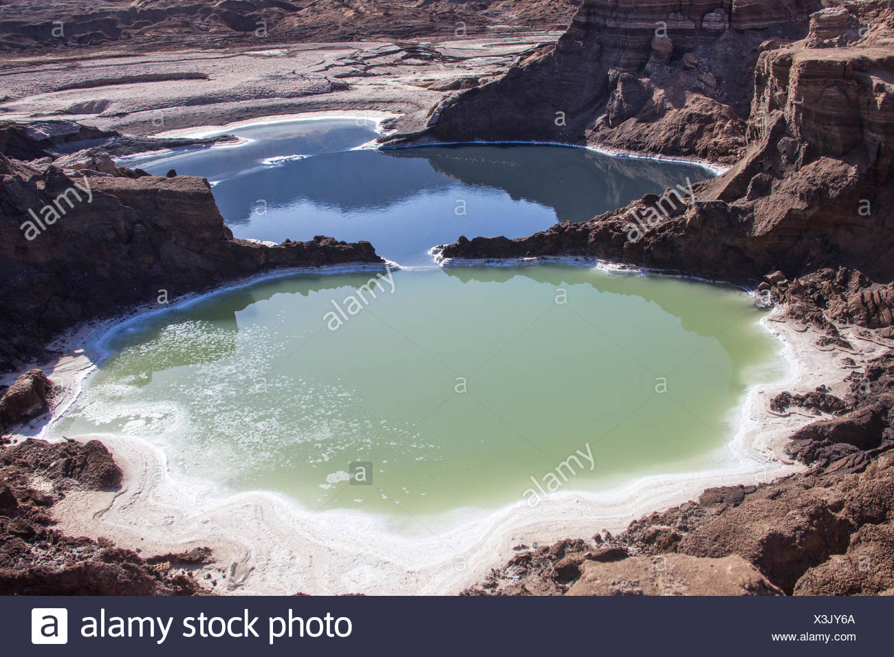 Water Pools In Sink Holes On The Shore Of The Dead Sea