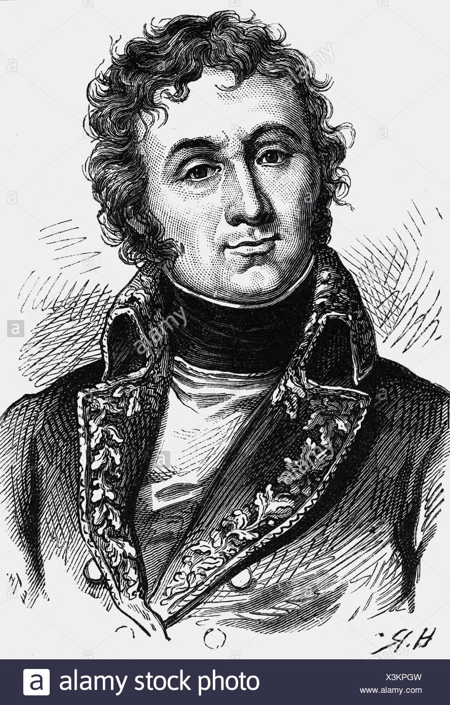 Masséna, André, 6.5.1756 - 14.4.1817, French general, portrait, wood engraving, 19th century, , Stock Photo