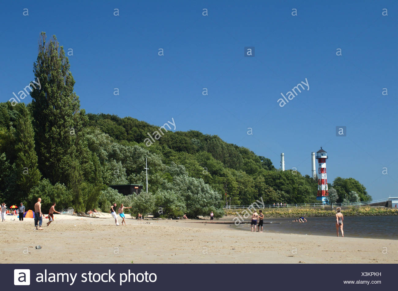 Lighthouse On The Elbe Beach High Resolution Stock Photography and ...