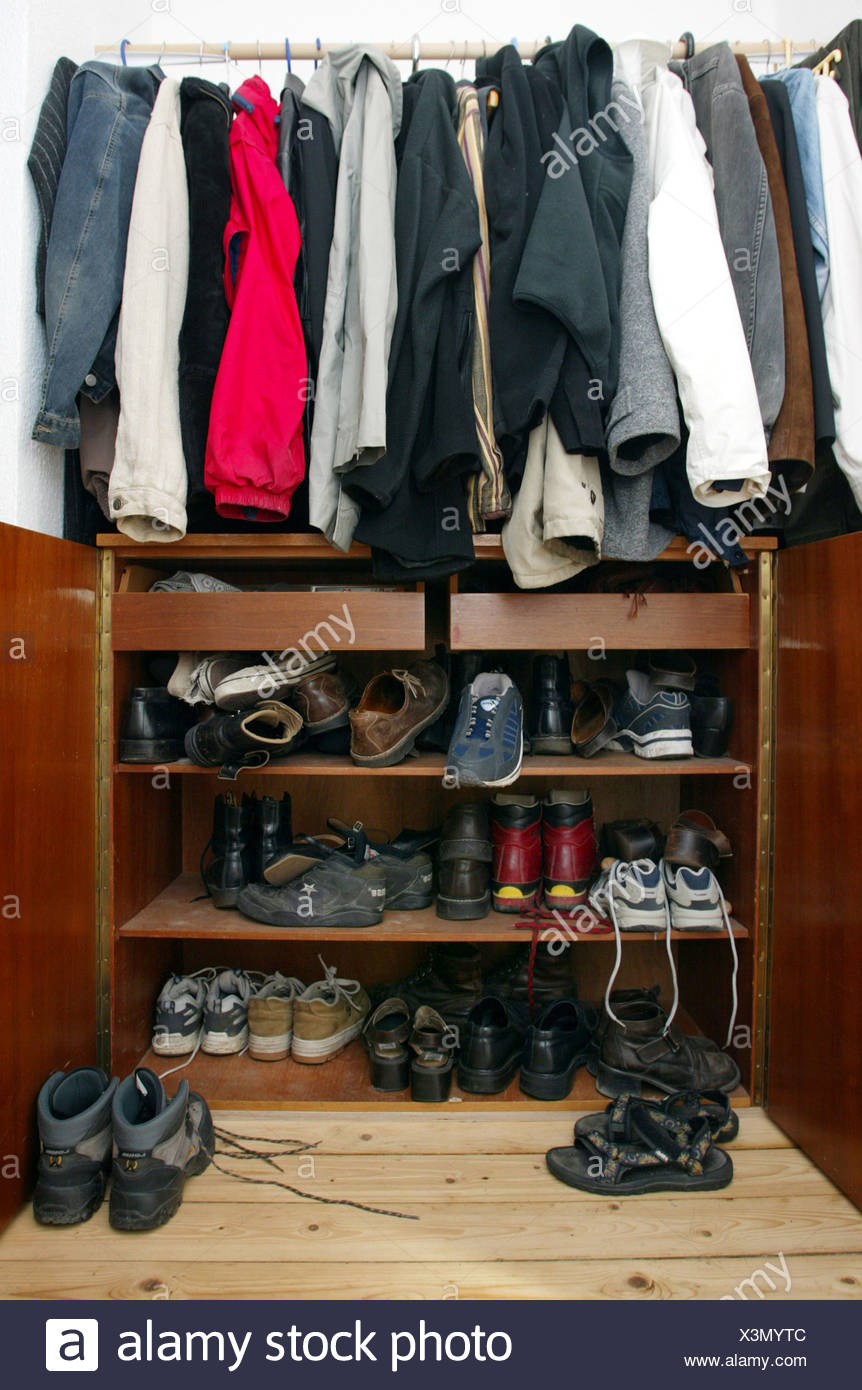 wardrobe with shoe rack on Student Apartment Wardrobe With Shoe Cabinet Stock Photo Alamy