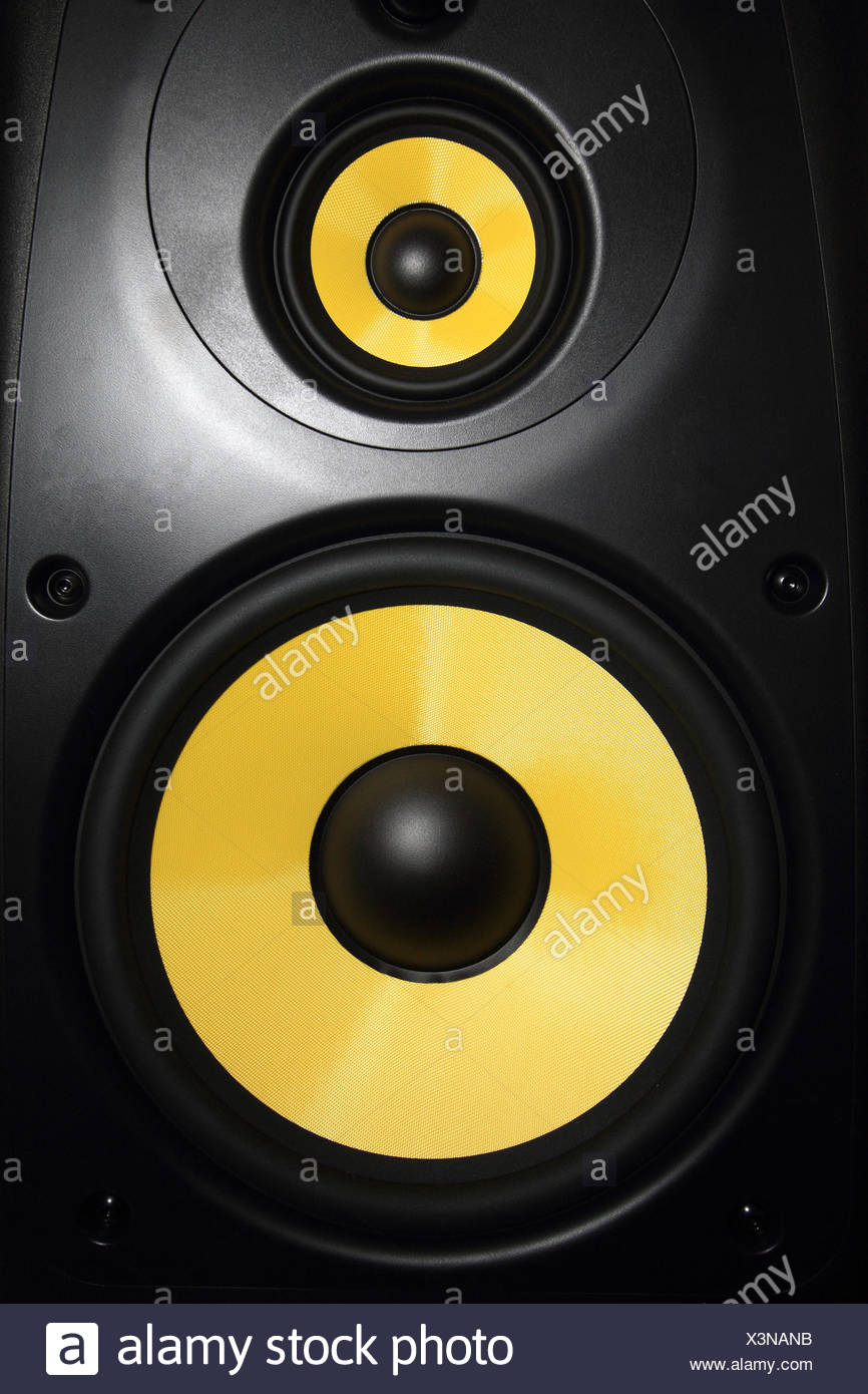speaker with yellow woofer