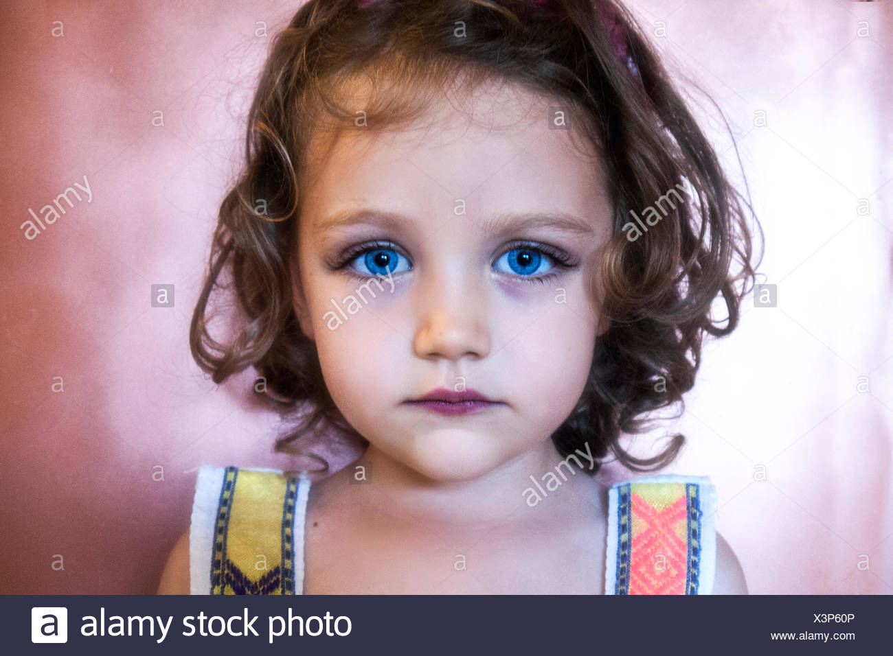 a girl with blue eyes