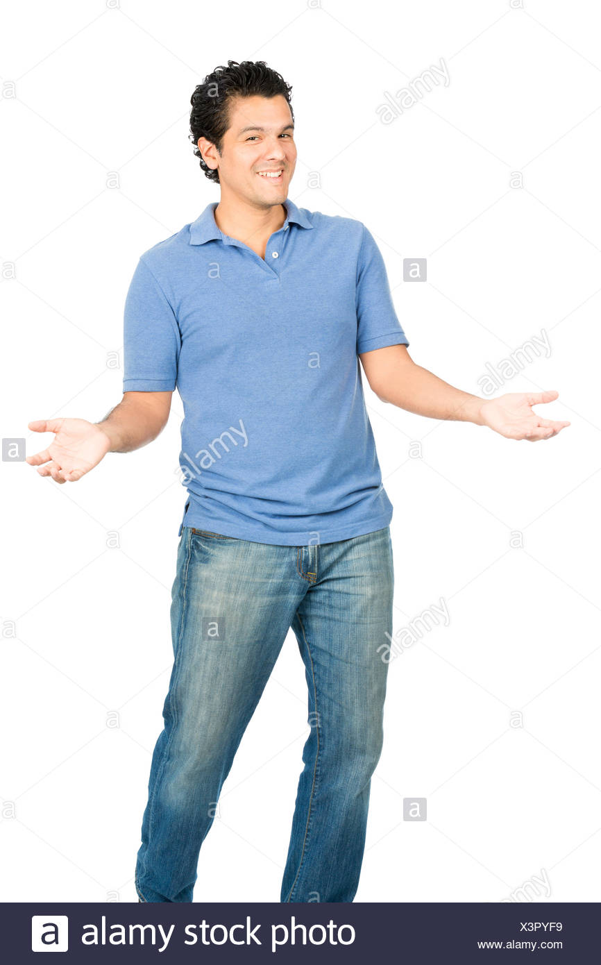 Hispanic Man Open Outstretched Arms Inviting Hug Stock Photo Alamy