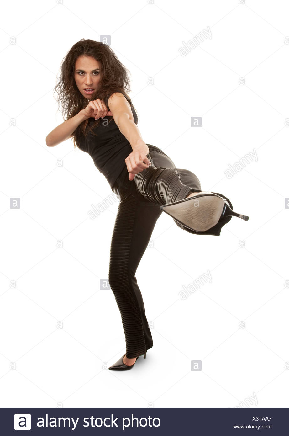 Female Kicking Heels High Resolution Stock Photography and Images Alamy