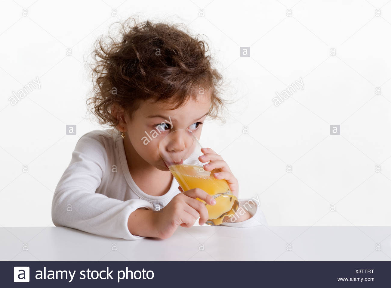 Caucasian Little Girl 5 6 Years Old Brown Eyes Curly Hair