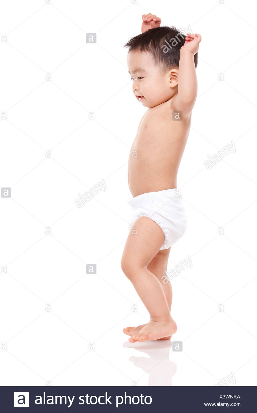 Toddler Walking Diaper Stock Photos & Toddler Walking Diaper Stock