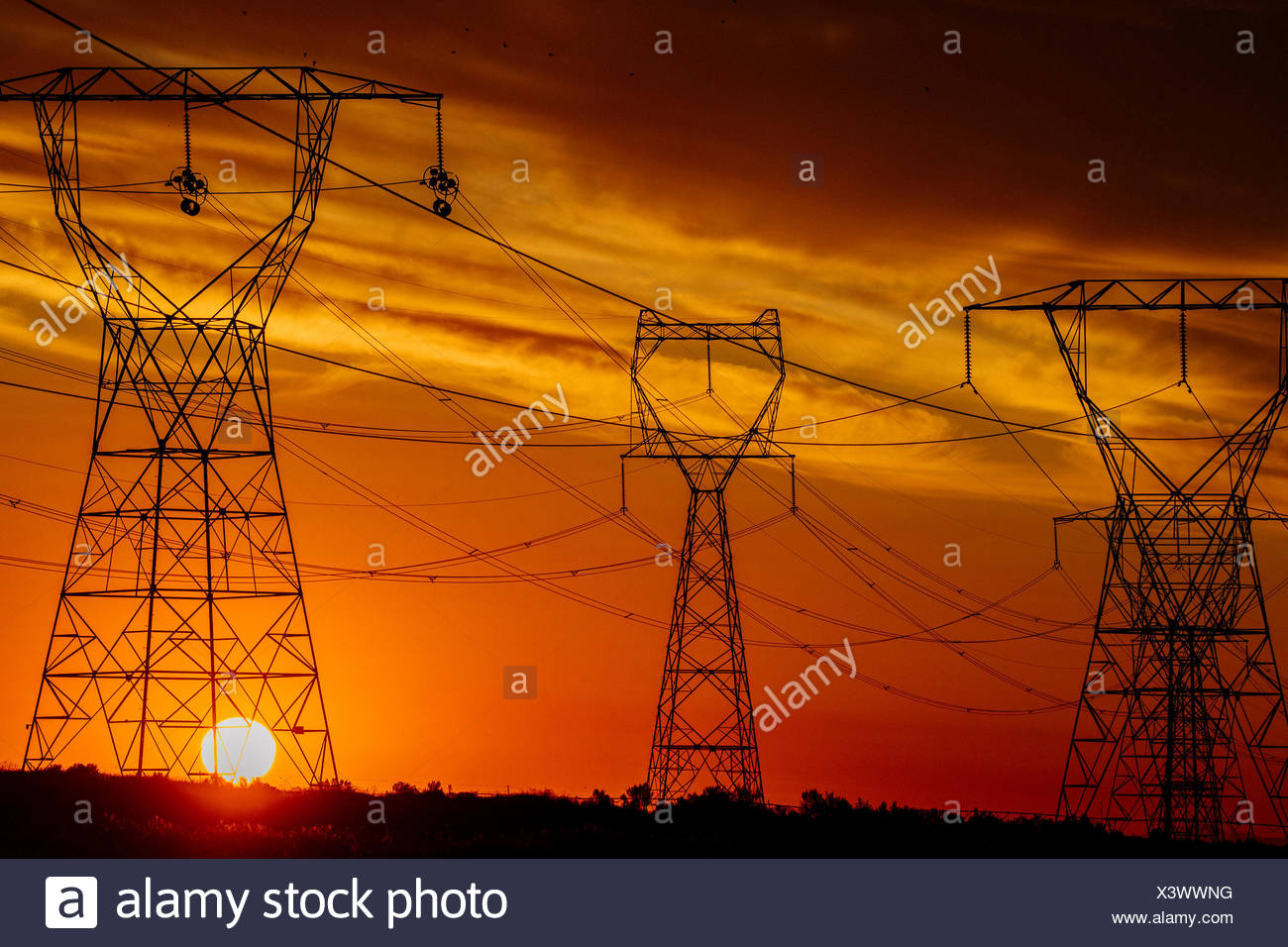 Electricity Pylons America High Resolution Stock Photography and Images