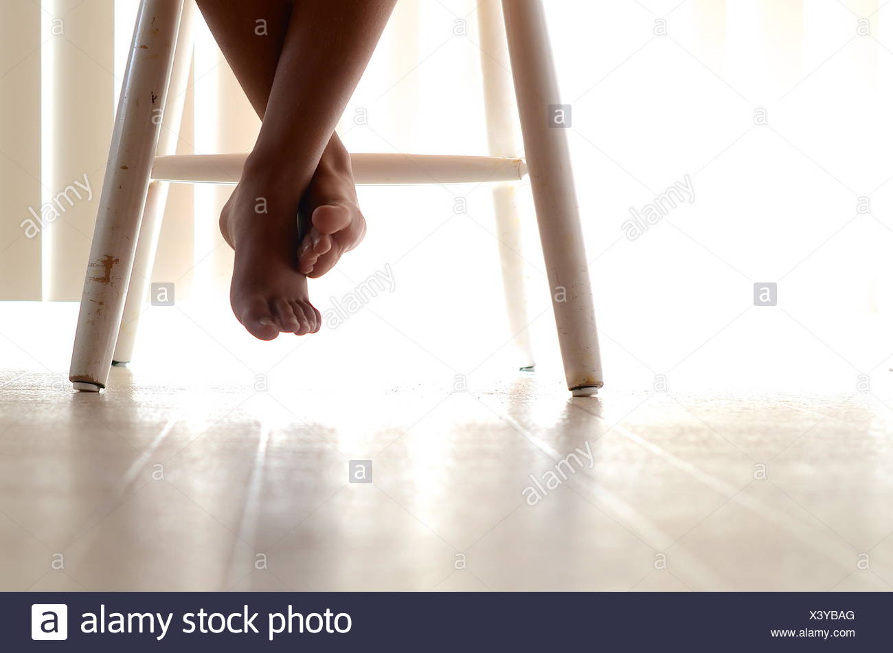 Close Up Crossed Legs Feet High Resolution Stock Photography and Images