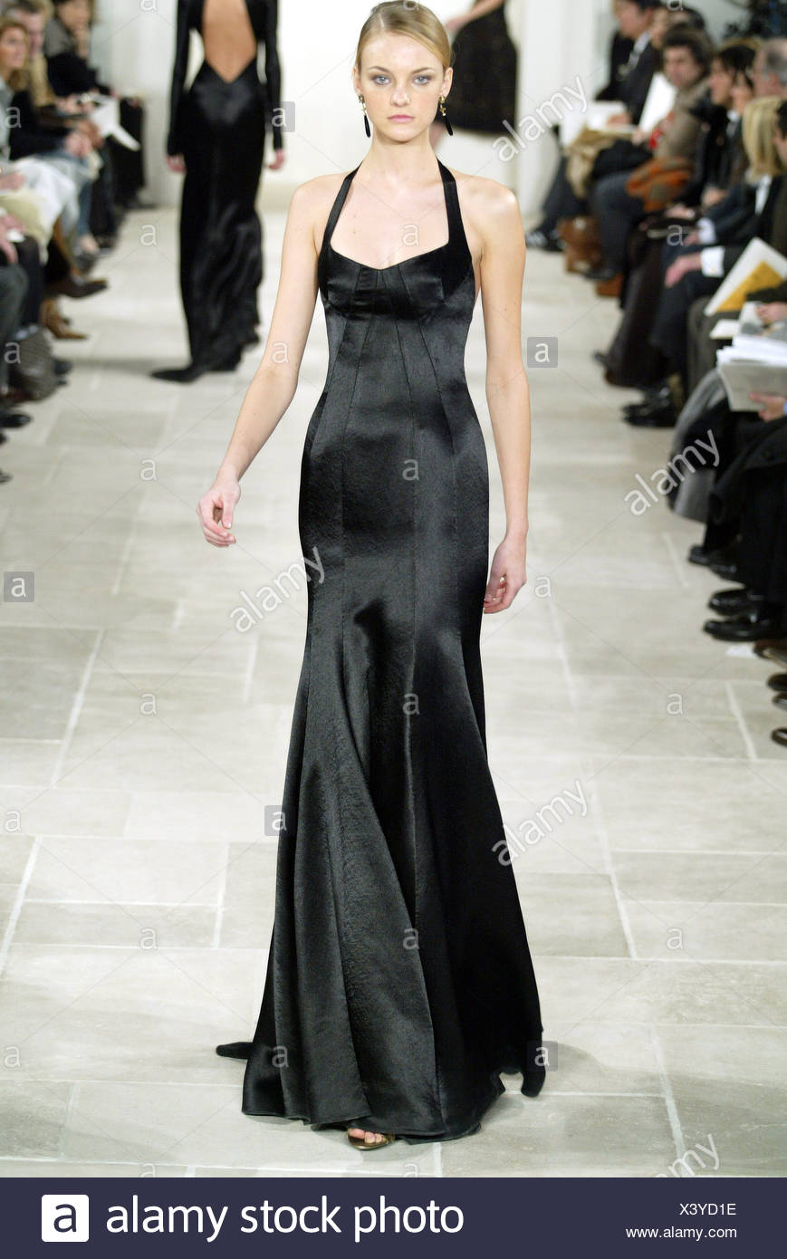black satin halter dress