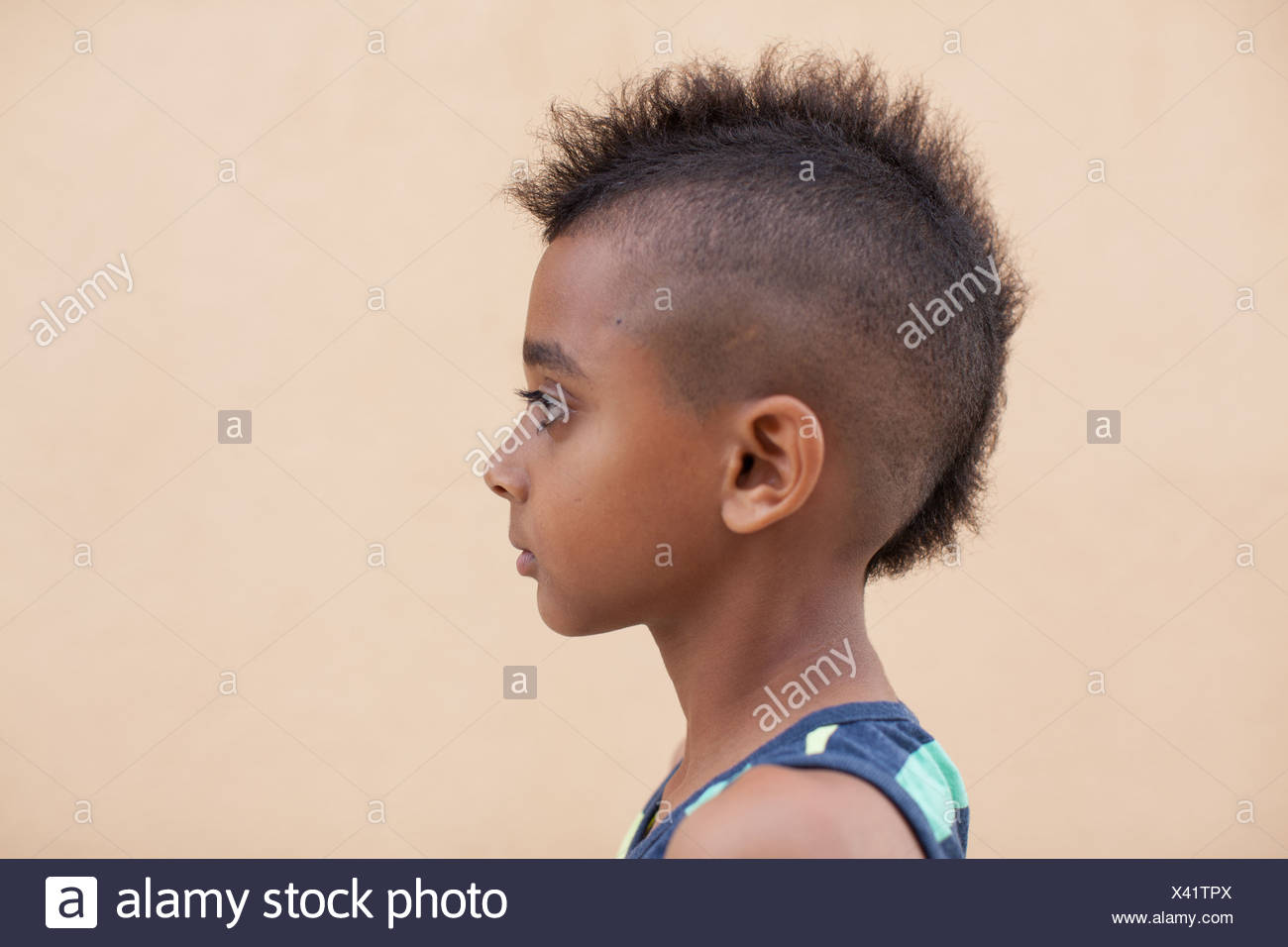 Portrait Of Boy With Mohawk Hairstyle Stock Photos Portrait Of