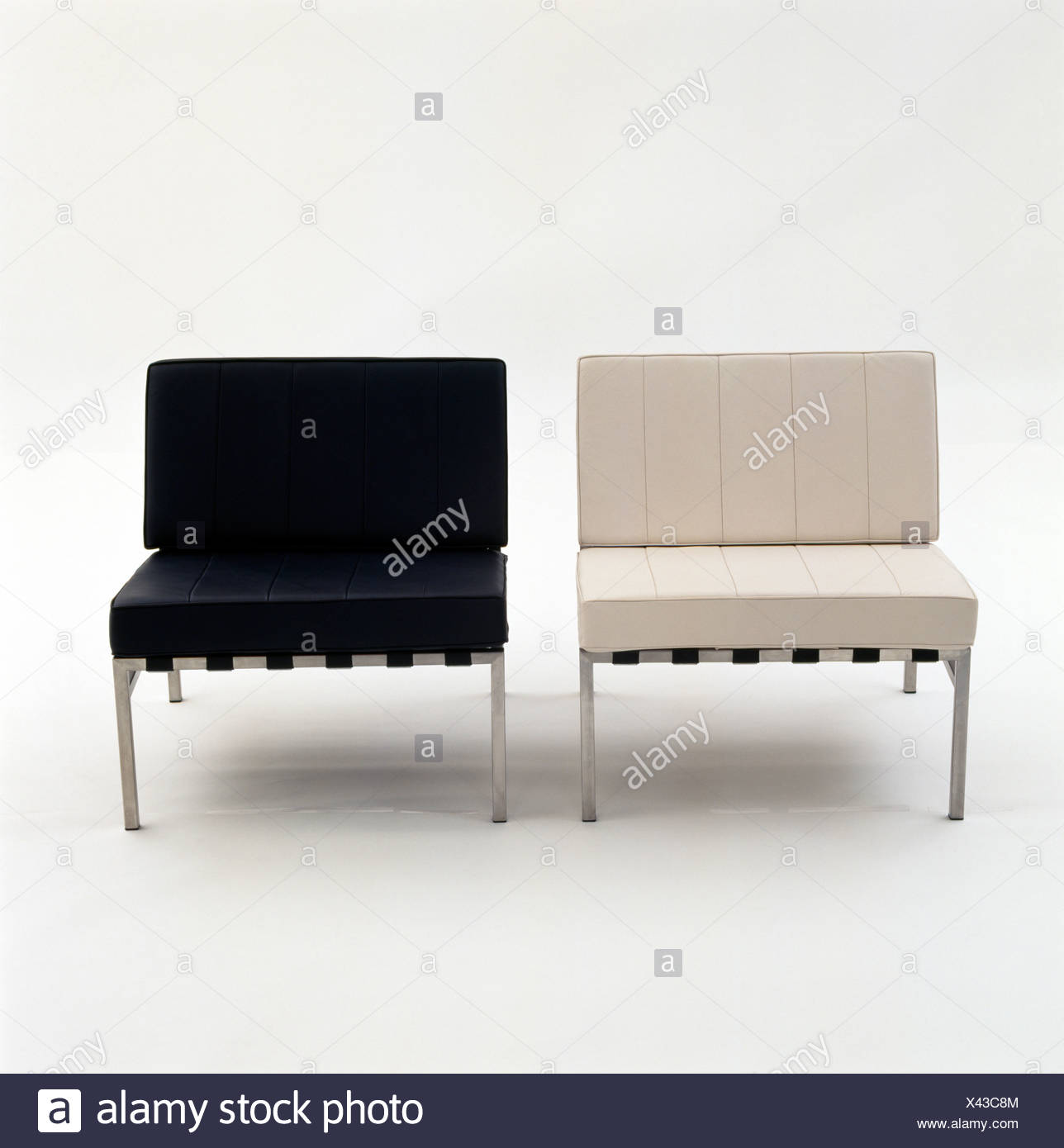 Modern Black And Cream Leather Chairs Stock Photo 277900020 Alamy