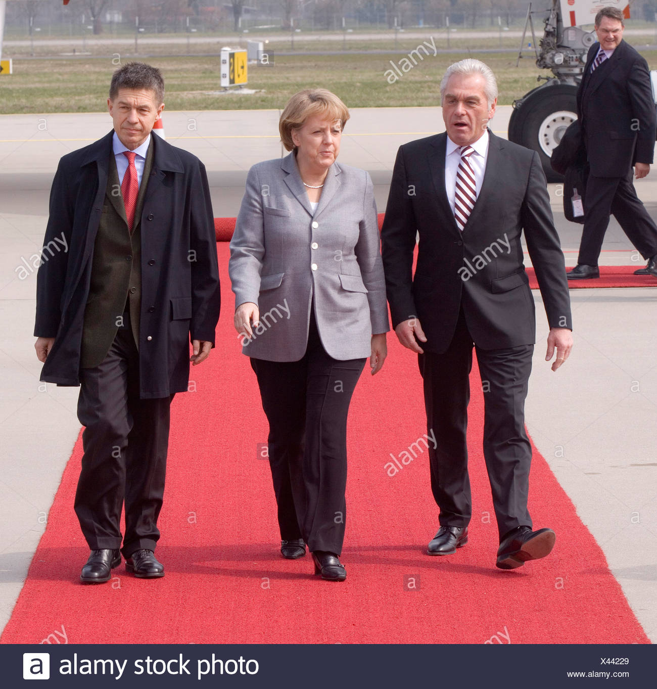 Heribert Rech, interior minister of Baden-Wuerttemberg, Federal Chancellor Dr. Angela Merkel and Prof. Joachim Sauer, 60 years Stock Photo