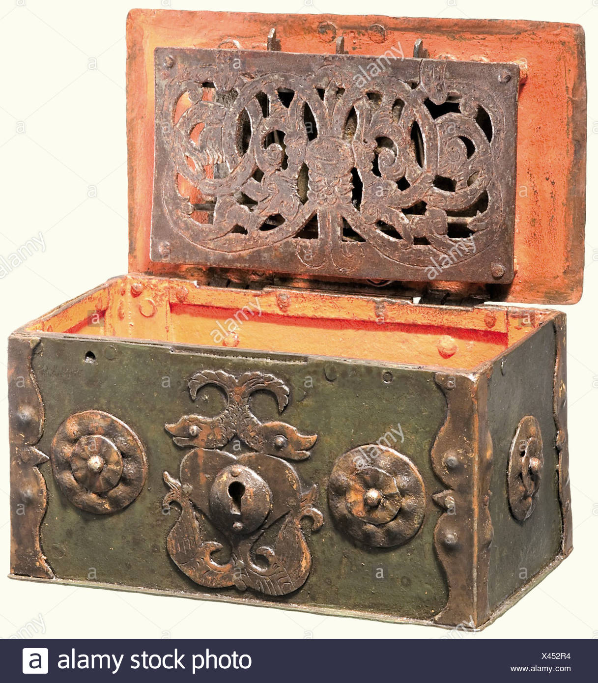 An Iron Chest German 2nd Half Of The 17th Century Rectangular